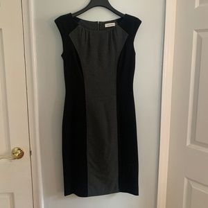 Calvin Klein Black and grey, slim fitting dress